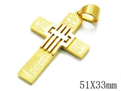 HY Stainless Steel 316L Cross Pendant-HYC09P0469HJS