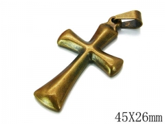 HY Stainless Steel 316L Cross Pendant-HYC70P0444KLY