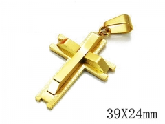 HY Stainless Steel 316L Cross Pendant-HYC09P0505HTT