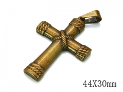 HY Stainless Steel 316L Cross Pendant-HYC70P0434KLY