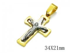 HY Stainless Steel 316L Cross Pendant-HYC09P0438PR