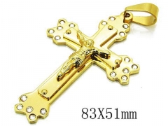 HY Stainless Steel 316L Cross Pendant-HYC08P0707HKF