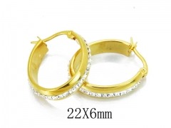 HY Stainless Steel 316L Crystal Hoop Earrings-HY06E1657HFF