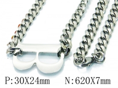 HY Wholesale 316L Stainless Steel Font Necklace-HY40N1076HMX