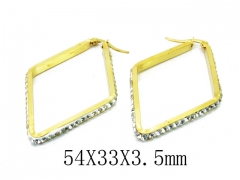 HY Stainless Steel 316L Crystal Hoop Earrings-HY58E1420MS