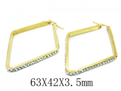 HY Stainless Steel 316L Crystal Hoop Earrings-HY58E1421NS