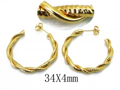 HY Stainless Steel Twisted Earrings-HY58E1385MV