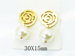 HY Stainless Steel Pearl Earrings-HY64E0393OT