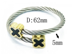 HY Stainless Steel 316L Bangle (Steel Wire)-HY38B0594HIV