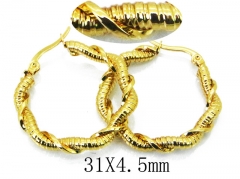 HY Stainless Steel Twisted Earrings-HY64E0397MZ