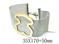 HY Stainless Steel 316L Bangle (Bear Style)-HY64B1378IIF