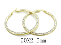 HY Stainless Steel 316L Crystal Hoop Earrings-HY58E1431NR