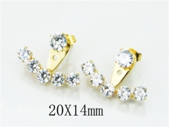 HY Stainless Steel 316L Crystal Hoop Earrings-HY32E0101PQ