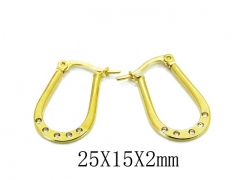 HY Stainless Steel 316L Crystal Hoop Earrings-HY58E1452LR