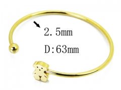 HY Stainless Steel 316L Bangle (Bear Style)-HY58B0521MQ