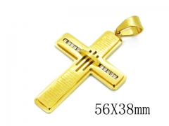 HY 316L Stainless Steel Cross CZ Pendants-HY09P1124HKQ