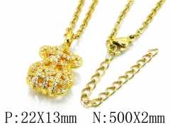 HY Stainless Steel 316L Necklaces (Bear Style)-HY90N0190HOA