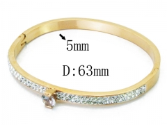 HY Wholesale Stainless Steel 316L Bangle(Crystal)-HY19B0228HOR