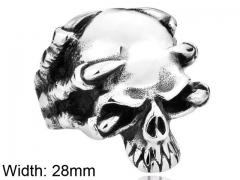 HY Wholesale 316L Stainless Steel Skull Rings-HY0012R220