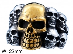 HY Wholesale 316L Stainless Steel Skull Rings-HY0012R145