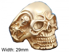 HY Wholesale 316L Stainless Steel Skull Rings-HY0012R283