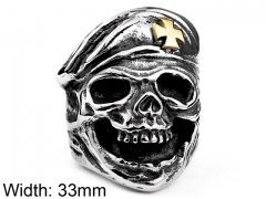 HY Wholesale 316L Stainless Steel Skull Rings-HY0012R279