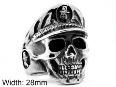 HY Wholesale 316L Stainless Steel Skull Rings-HY0012R233