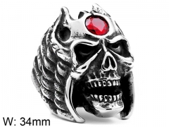 HY Wholesale 316L Stainless Steel Skull Rings-HY0012R255