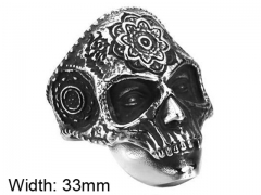 HY Wholesale 316L Stainless Steel Skull Rings-HY0012R338