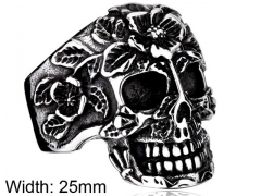 HY Wholesale 316L Stainless Steel Skull Rings-HY0012R243