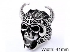 HY Wholesale 316L Stainless Steel Skull Rings-HY0012R325