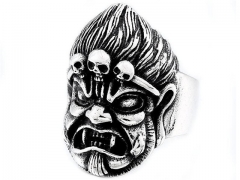 HY Wholesale 316L Stainless Steel Skull Rings-HY0012R365