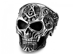 HY Wholesale 316L Stainless Steel Skull Rings-HY0012R356