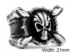 HY Wholesale 316L Stainless Steel Skull Rings-HY0012R307