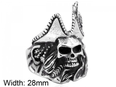 HY Wholesale 316L Stainless Steel Skull Rings-HY0012R164