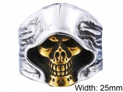 HY Wholesale 316L Stainless Steel Skull Rings-HY0012R111