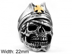 HY Wholesale 316L Stainless Steel Skull Rings-HY0012R270