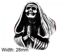 HY Wholesale 316L Stainless Steel Skull Rings-HY0012R216