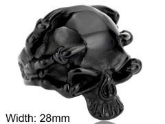 HY Wholesale 316L Stainless Steel Skull Rings-HY0012R221