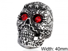 HY Wholesale 316L Stainless Steel Skull Rings-HY0012R186