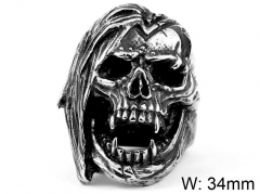 HY Wholesale 316L Stainless Steel Skull Rings-HY0012R222