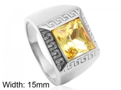 HY Wholesale 316L Stainless Steel CZ Rings-HY0001R207