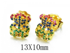 HY Wholesale Stainless Steel Bear Earrings-HY90E0279HND