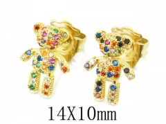 HY Wholesale Stainless Steel Bear Earrings-HY90E0282HNZ