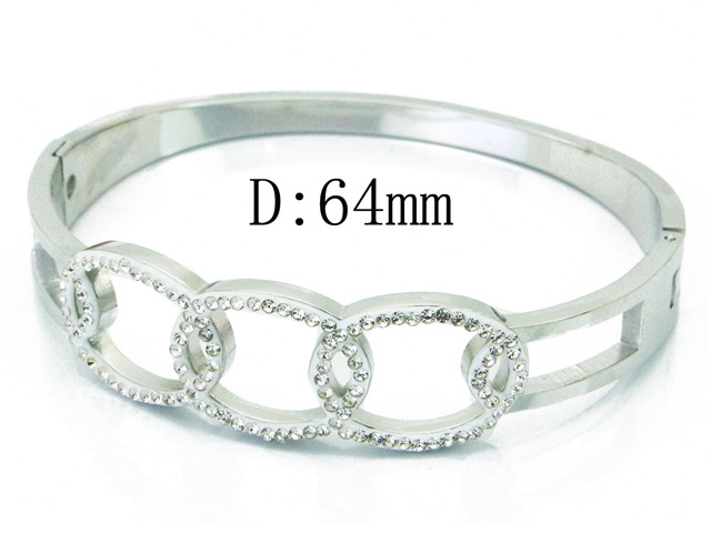 HY Wholesale Stainless Steel 316L Bangle(Crystal)-HY19B0354HNE