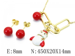 HY Wholesale 316L Stainless Steel Christmas Jewelry Set-HY21S0231HMY