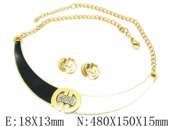 HY Wholesale 316L Stainless Steel CZ Jewelry Set-HY64S1259ILX