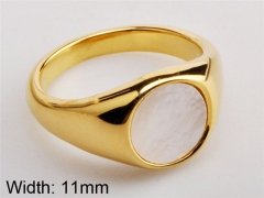 HY Jewelry Wholesale Stainless Steel 316L Shell Or Pearl Rings-HY0038R088