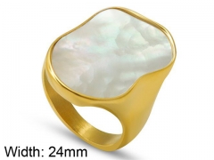 HY Jewelry Wholesale Stainless Steel 316L Shell Or Pearl Rings-HY0039R061