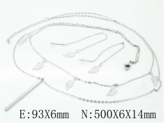 HY Wholesale 316L Stainless Steel Earrings Necklace Jewelry Set-HY59S1867OZ